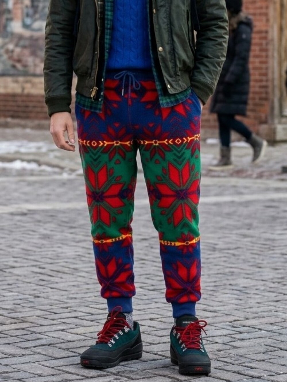 NWOT Polo Ralph Lauren L Indie Sleeze Apres Ski Aztec Fair Isle Fleece Joggers